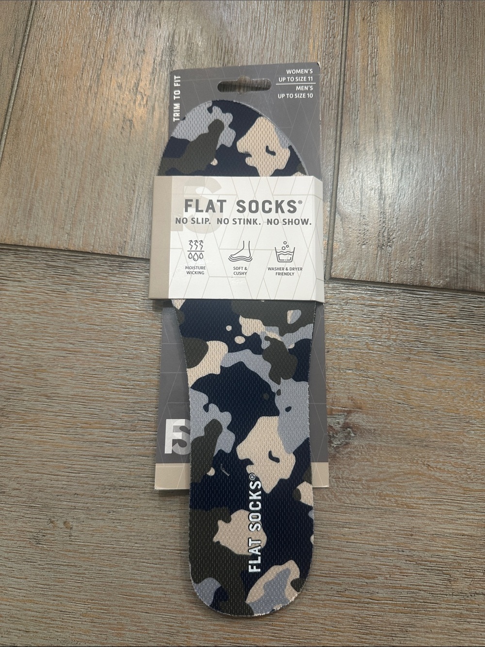 Flat Socks No-Show Trim to Fit- MilitaryCamo